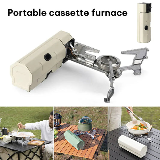 Camping Gas Stove Portable Folding Cassette Stove Outdoor Hiking BBQ Travel Cooking Grill Cooker Gas Burner Food Heating Tool Kitchen Gadgets Affordable Deals Limited