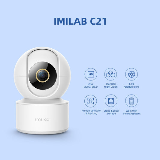 IMILAB C21 2.5K Surveillance Camera Vedio Wifi IP Smart Indoor Home Security Baby Monitor 360view Starlight Night Vision Cam Affordable Deals Limited
